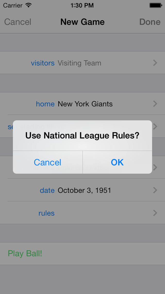 Use National League Rules?